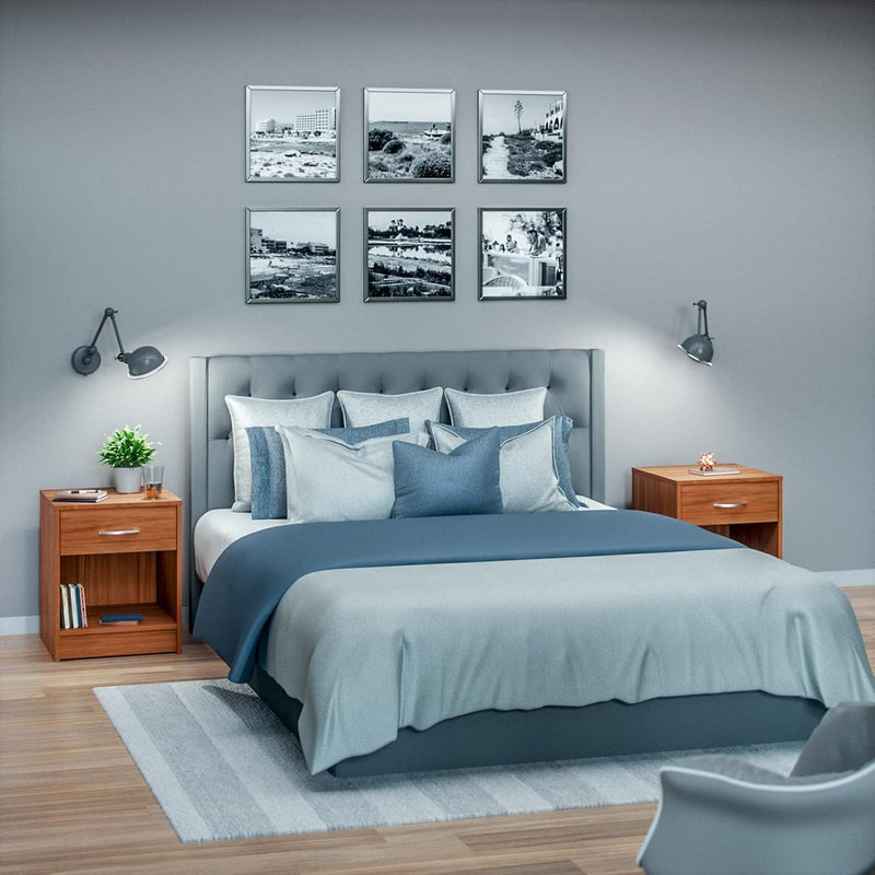 Casaria® Nachttisch Kirschholz 50x40x35cm mit Schublade Holz Modern 50cm Komforthöhe Boxspringbett S