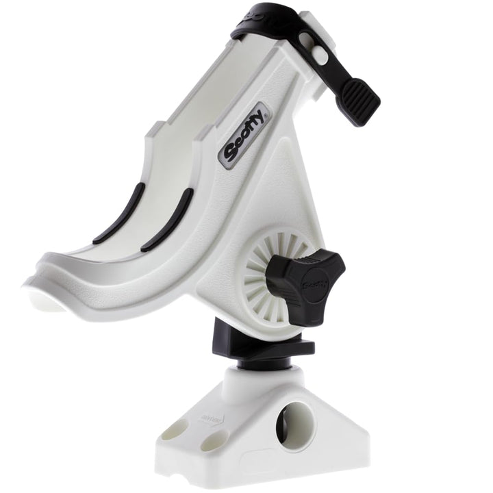Scotty Baitcaster/Spinnrutenhalter mit 241 Seitendeck-Halterung Weiss, Weiss