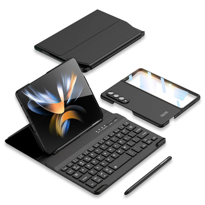 Custodia Magnetic Klapphüllen Ständer Folio Hülle,Keyboard,Pen Slot,Glasfolie Pen Case Kompatibel fü