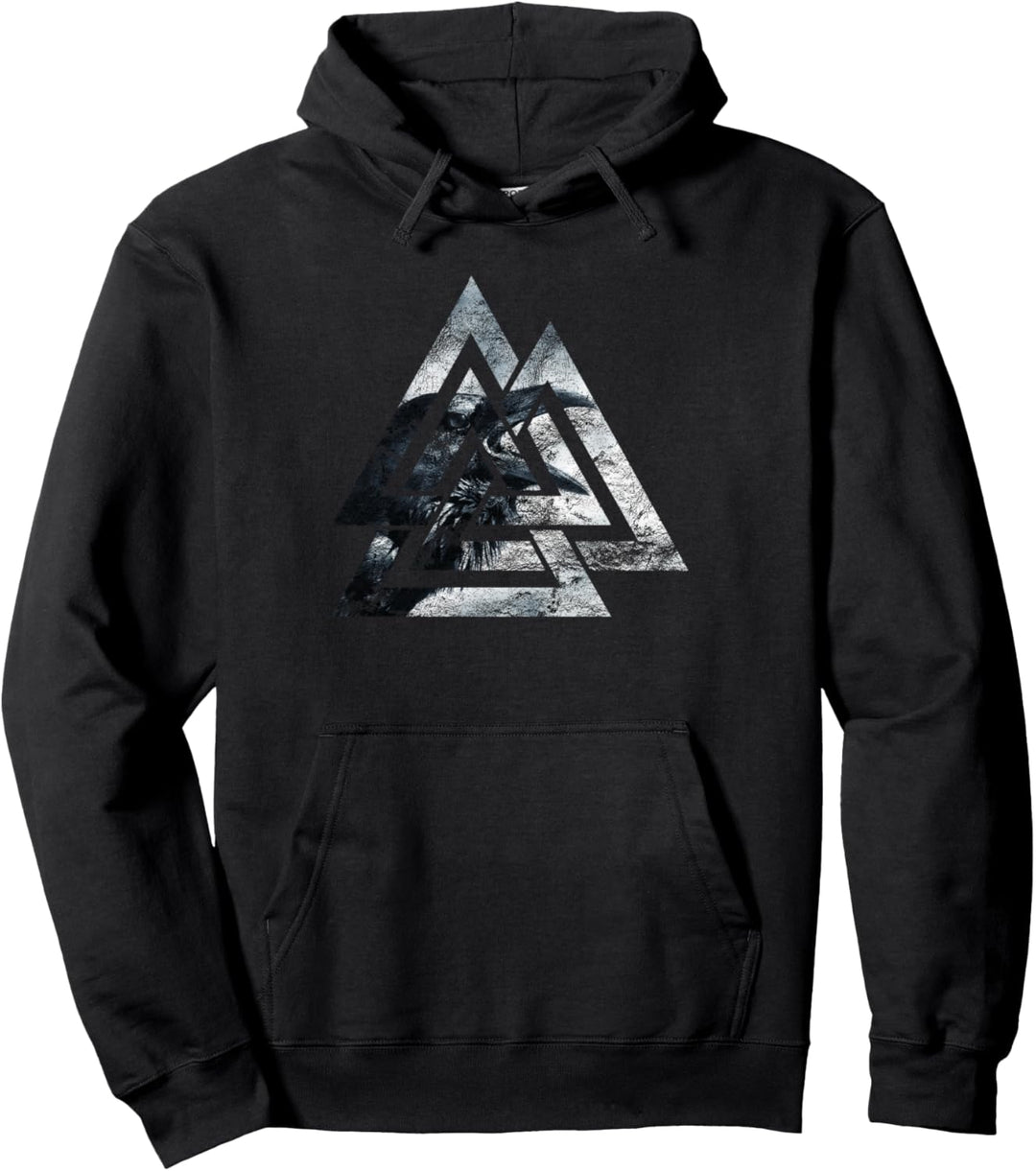 Odins Raben Wikinger Viking Norse Valknut Pullover Hoodie