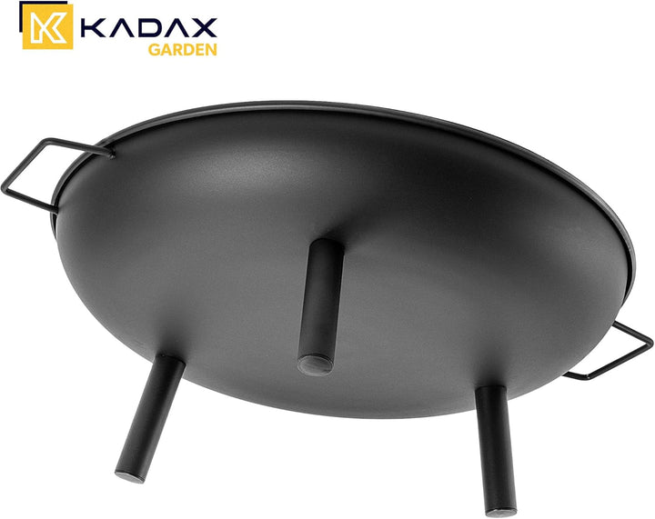 KADAX Feuerschale ⌀ 58 cm, Feuerschalen aus Stahl, Feuerstelle für den Garten, Balkon und Terrasse,