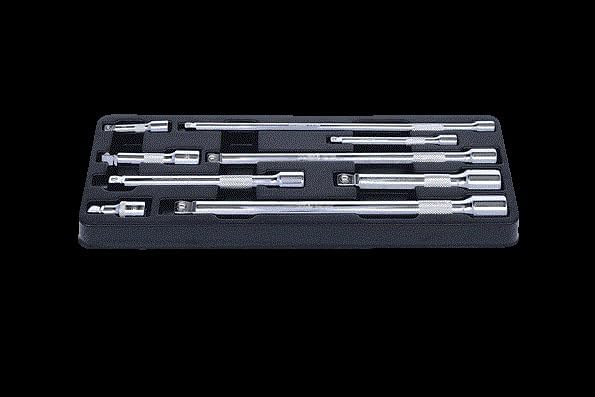KS Tools 918.0009 1/4"+3/8"+1/2" CHROMEplus Kipp-Verlängerungs-Satz, 9-tlg.