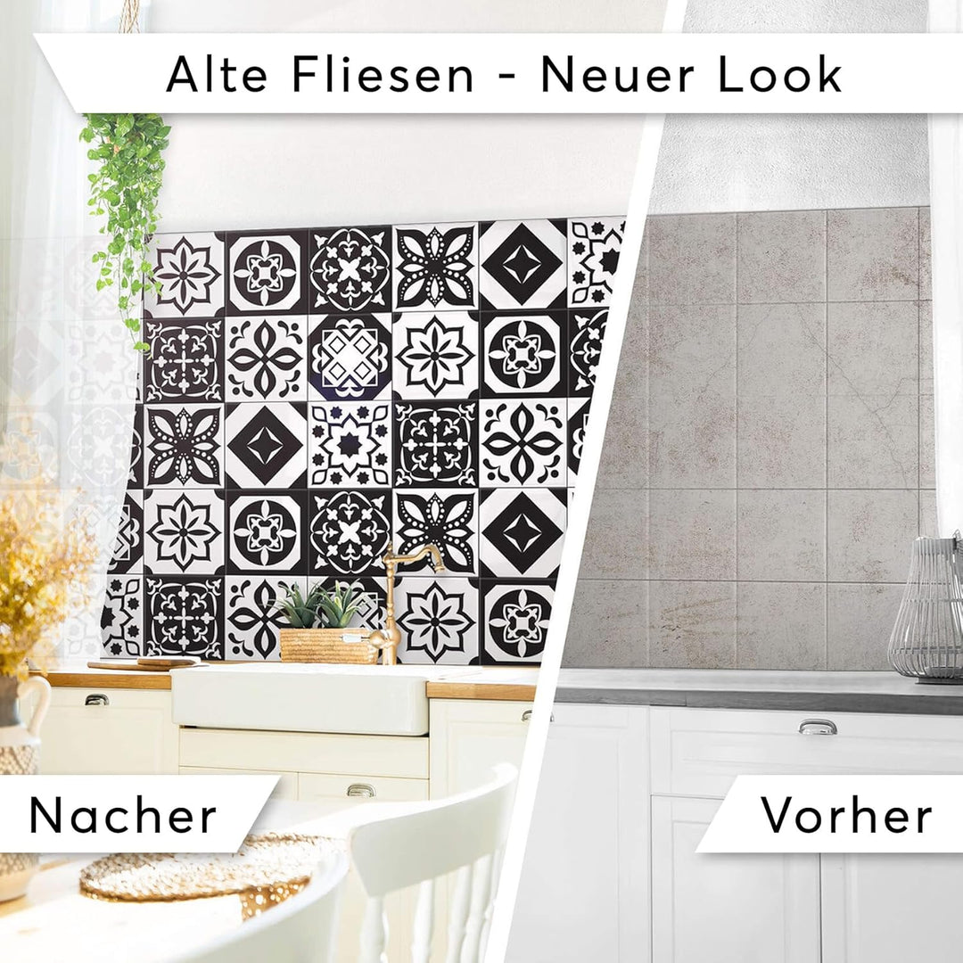 30 Stück Klebefliesen Folie 20x20 cm für Bad und Küche - Fliesenfolie, Fliesenfaufkleber - Stickerfl