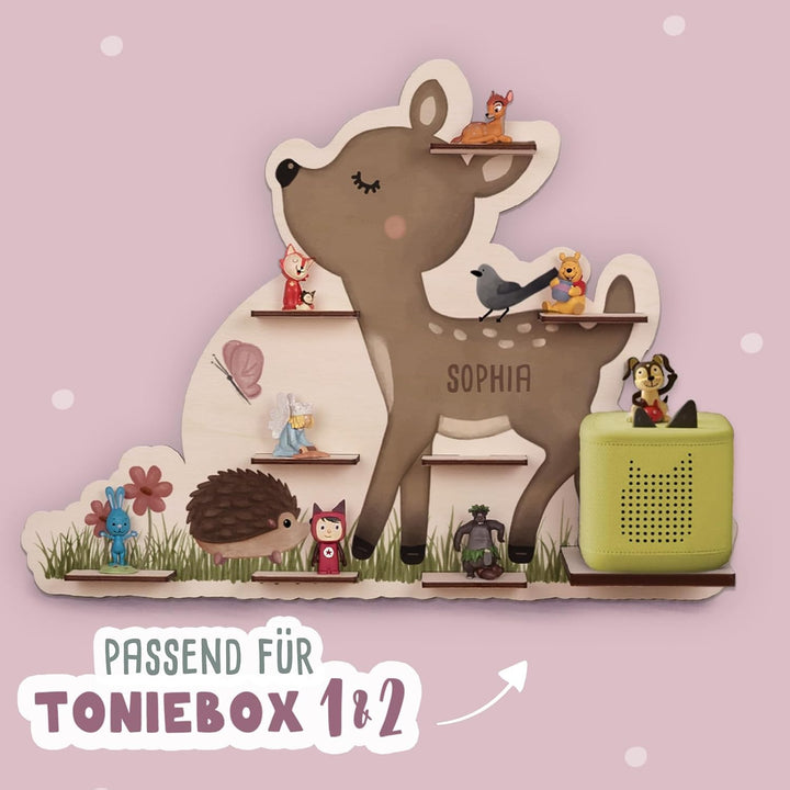hellomini Tonie Regal Mädchen mit Wunschnamen für Toniebox 1 & Toniebox 2 - Personalisiertes Toniebo