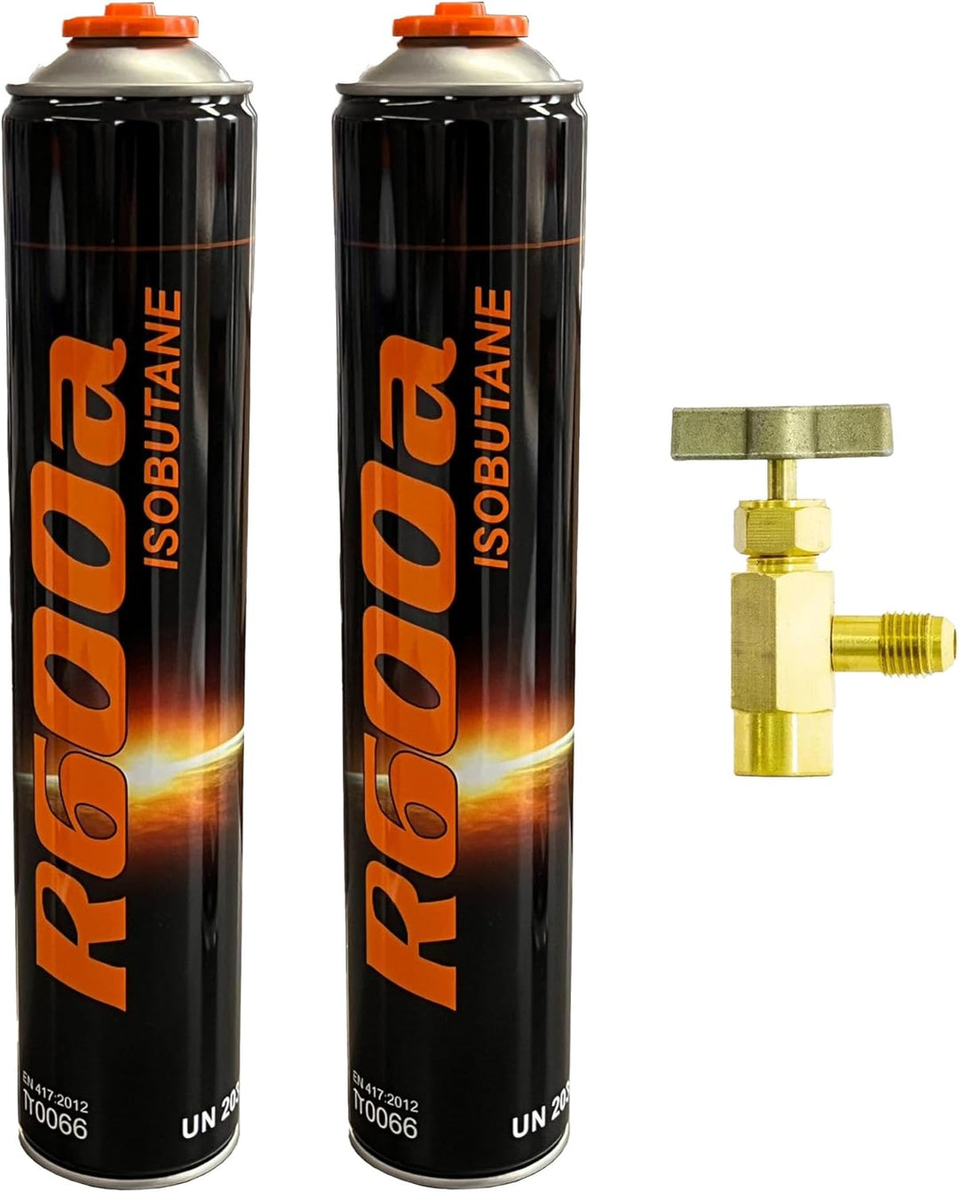 2 x Kältemittel R600a 750ml/420g Isobutan + Entnahmeventil/Stechventil
