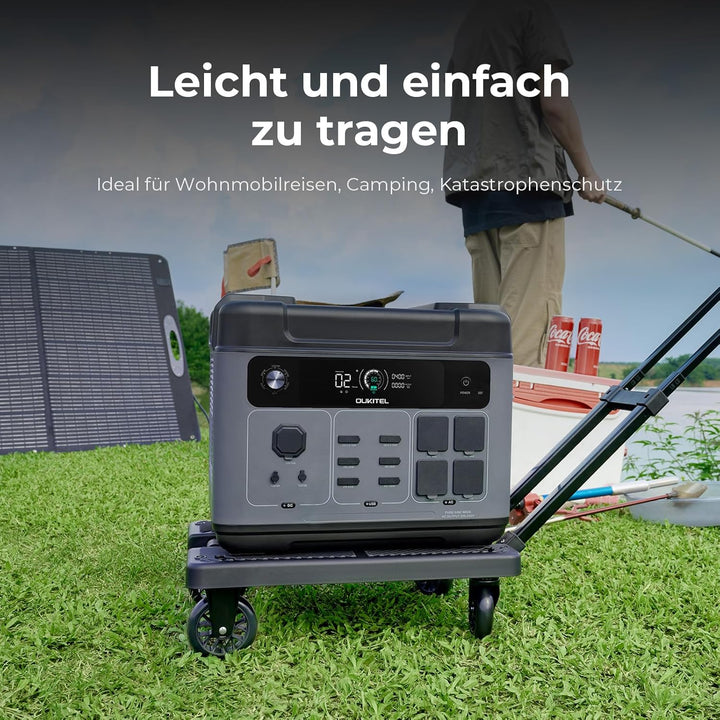 OUKITEL P2001 Plus Powerstation mit Solarpanel, 2048Wh LiFePO4 Solar Generator mit 4x2400W, Tragbare