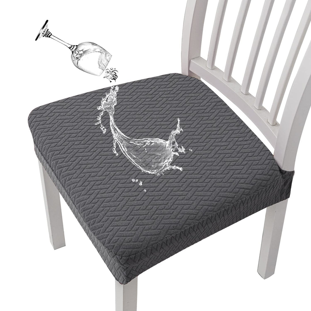 KELUINA Diamantgitter Jacquard wasserdichte Stuhl Sitzbezüge für Esszimmer Stretch Stuhl Sitzkissen
