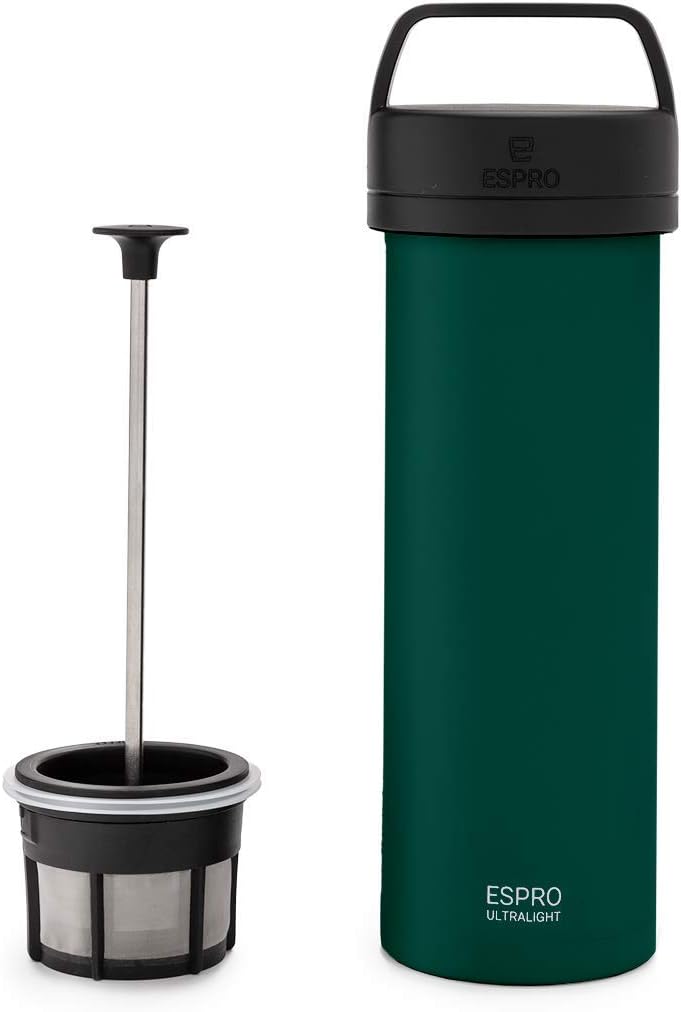 ESPRO Reise French Press Ultralight Mini Coffee Maker mit Thermo-Funktion, 475ml, grün Grün ESPRO Re