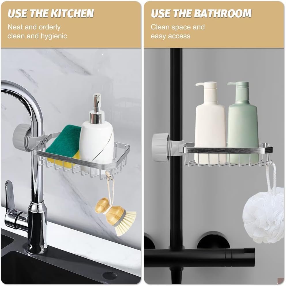 Bnimtm Dusch-Caddy Regal, ohne Bohren, Seifenhalter, 304 Edelstahl, Badezimmer-Caddy für Duschstange