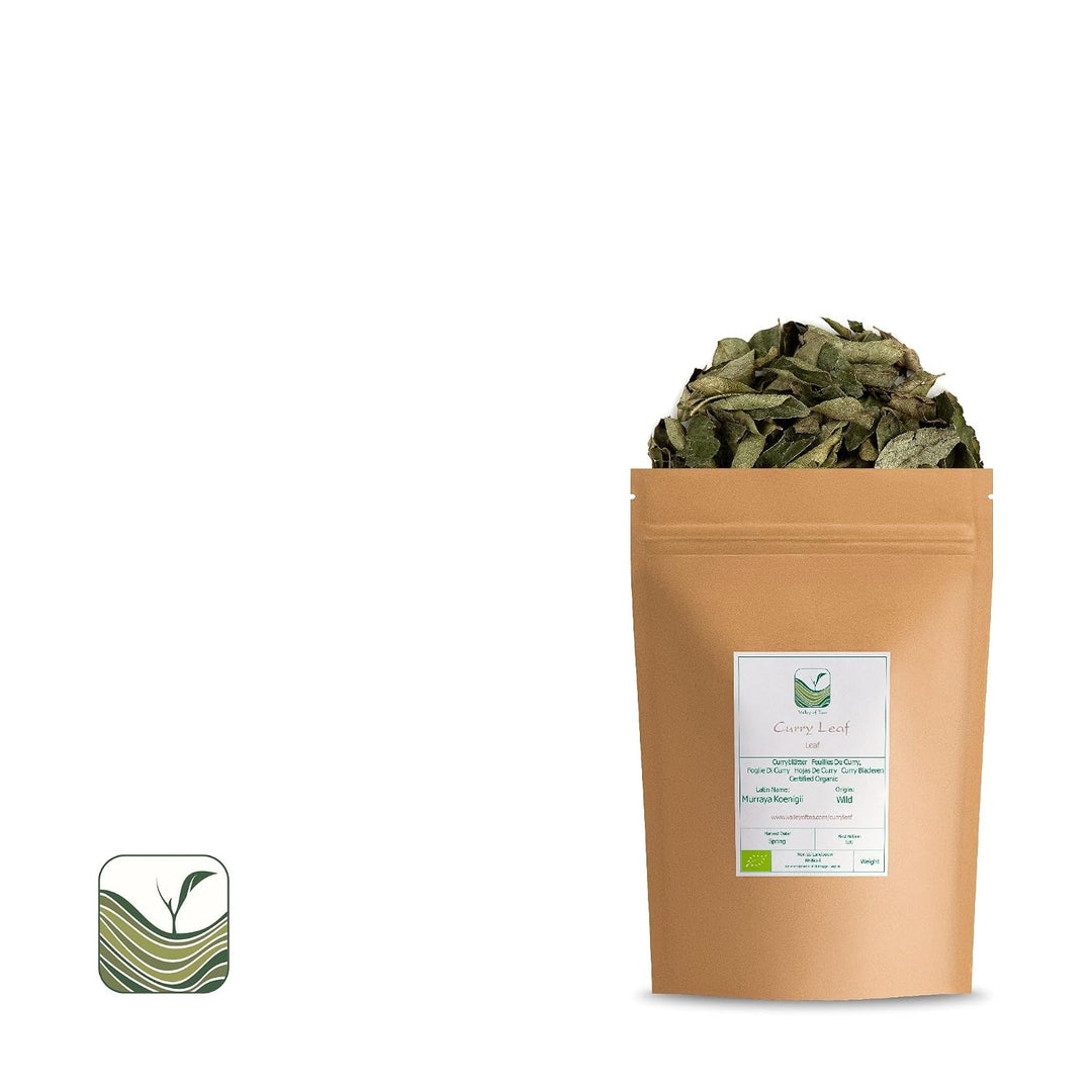 Valley of Tea Curryblätter, getrocknetes Bio-Gewürz – frische Curryblätter zum Kochen – aus Indien,