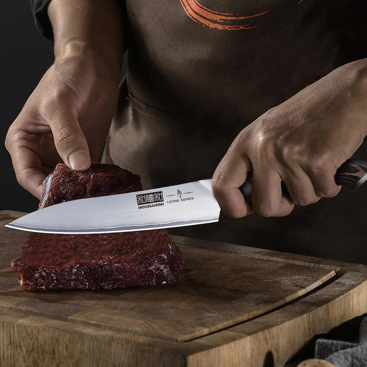 HOSHANHO Kochmesser, Küchenmesser 15cm Gebrauchsmesser aus hochwertigem deutschem Kohlenstoff-Edelst
