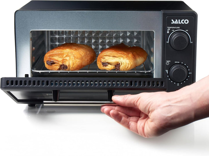 Salco Mini-Backofen | 9 Liter Kapazität | 700W | Mit Timer & Abschaltautomatik | 100-230°C | Grillen