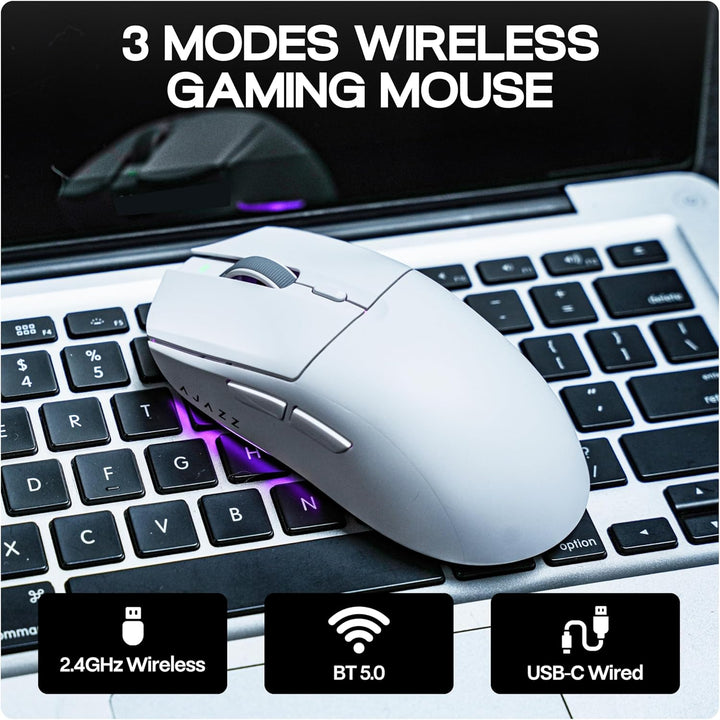 MechLands AJ139 V2 MC Gaming-Maus mit Ladestation, einstellbare 12000 DPI, PAW3311-Sensor, 3 Modi, k