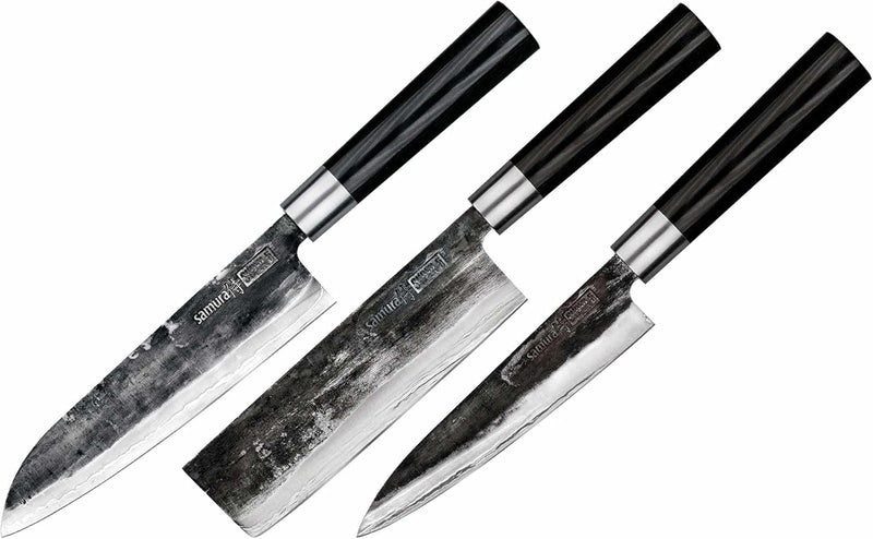 SAMURA Super 5 Professional Japanisches Küchenset mit DREI Messern