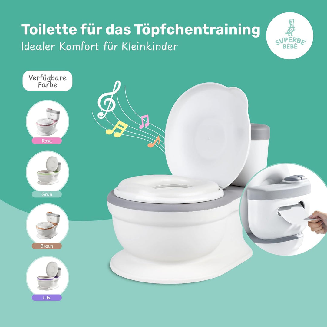 Baby Töpfchen - Toilettensitz Kinder - Kinder Töpfchen Mit Musik & Spülgeräusch Für Töpfchentraining