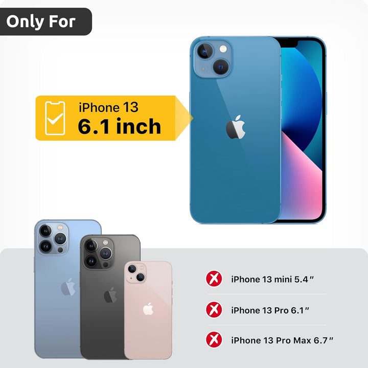 GOODVISH 3 in 1 Handykette für iPhone 13 6,1 Zoll mit 2 Stück Schutzfolie, Necklace Hülle mit Band [