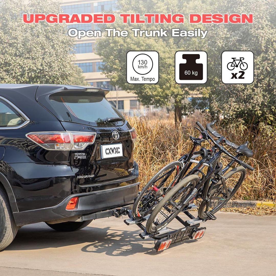 Fahrradträger Anhängerkupplung – Auto Fahrradträger für E-Bikes & Standardräder, Kann 2 Fahrräder au