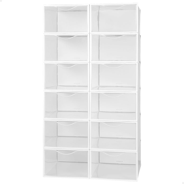 AKTIVE Max Home Schuhkartons aus Kunststoff, 12er-Set, Aufbewahrungsboxen, 23 x 33,5 x 14,5 cm, stap