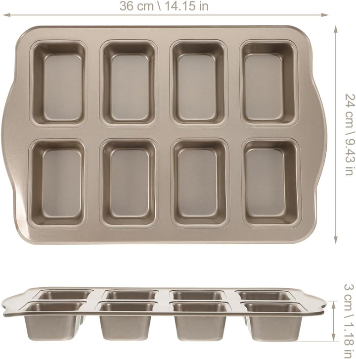 Mini Kastenform für 8 Kuchen Kohlenstoffstahl Kuchenform Antihaftbeschichtet Backform Brotbackzubehö