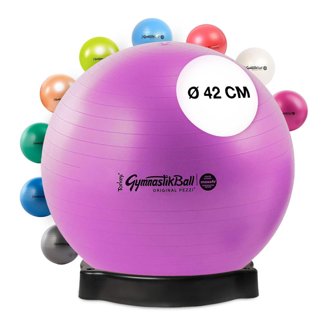 Pezzi - Gymnastikball Original Pezziball MAXAFE 42cm mit Ballschale – Sitzball für Therapie, Sport &
