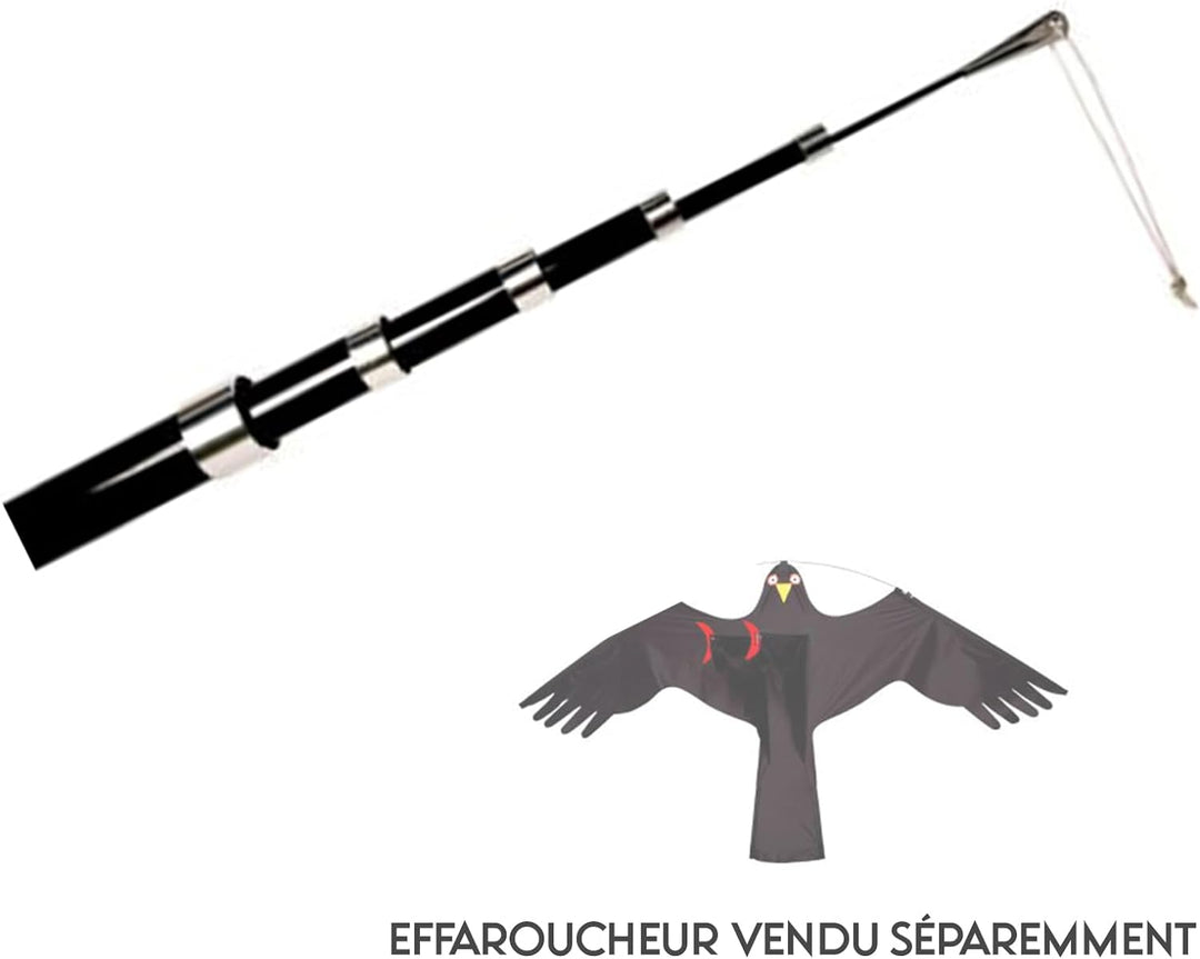 Wolkenstürmer 6m Teleskopstange, steckbare Angelrute für Black Bird Vogelscheuche, Windspiele oder ä