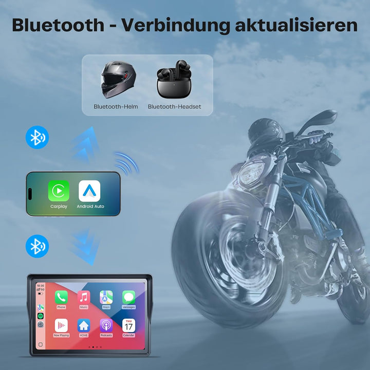 WonVon Pro 5 Zoll Motorrad CarPlay GPS-Navigationssystem mit Apple CarPlay & Android Auto | Tragbare