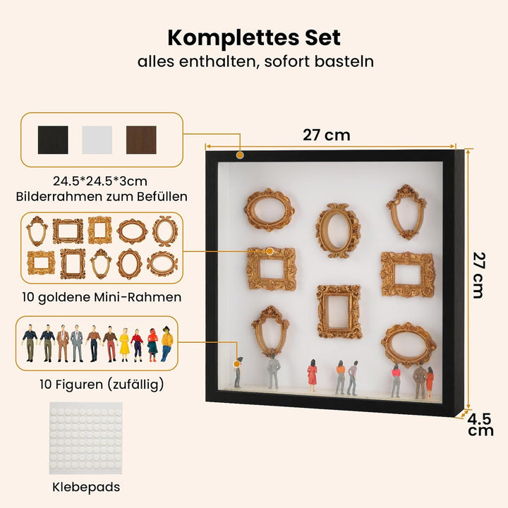 GEEKHOM Museum of us 3D Bilderrahmen zum Befüllen - DIY Mini Museum mit 10 Kleine Bilderrahmen & 10