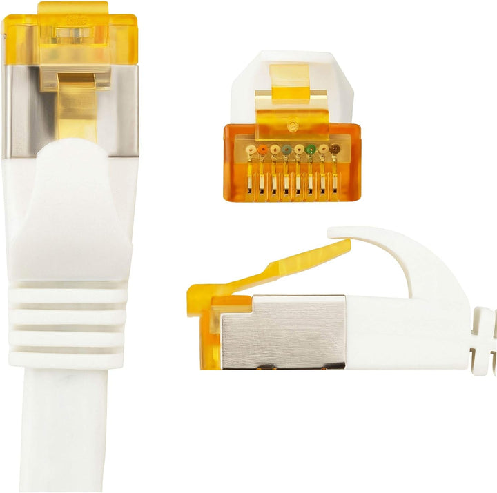SEBSON Ethernet LAN Kabel 20m - CAT 7 Netzwerkkabel 10 Gbit/s, U-FTP Patchkabel RJ45 flach - Router,