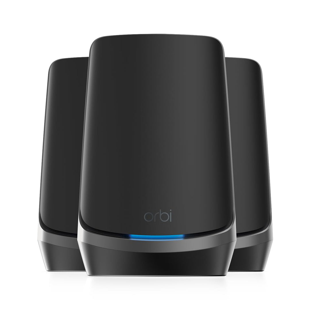 NETGEAR Orbi WiFi 6E Mesh Quad-Band WLAN System (RBKE963B) | WiFi 6E Router mit 2 Satelliten | Abdec