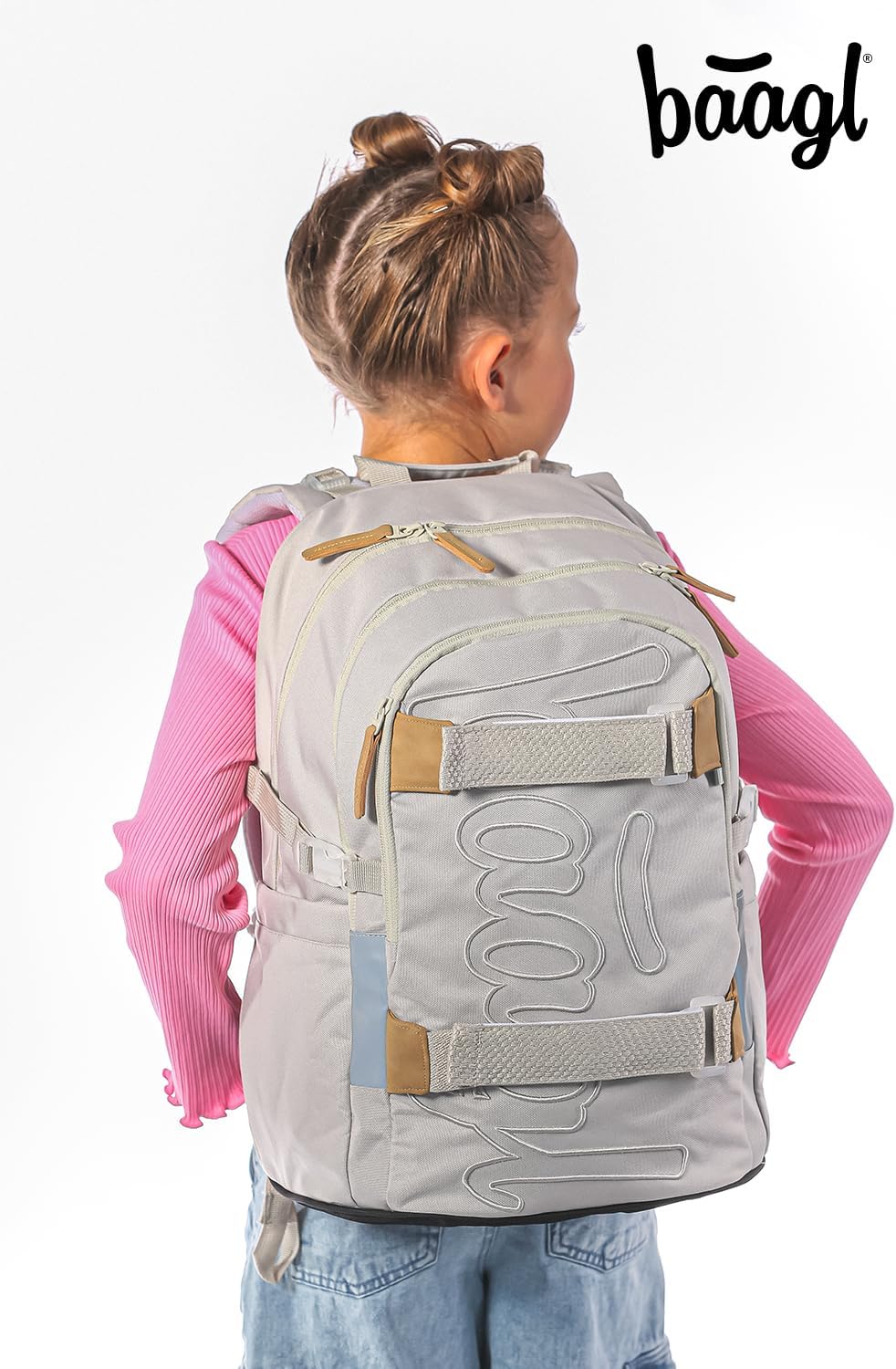 Baagl Schulrucksack Set Jungen Mädchen 3 Teilig (Skateboard Rucksack, Mäppchen, Sporttasche), Schult