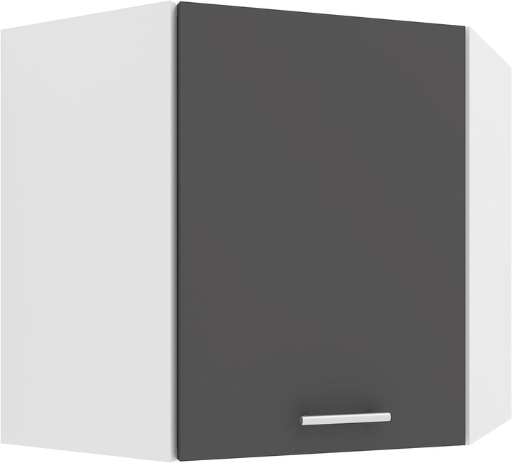 VCM Eckschrank Küchenschrank Hängeschrank Küche Küchenmöbel Esilo Weiss/Anthrazit Weiss / Anthrazit,