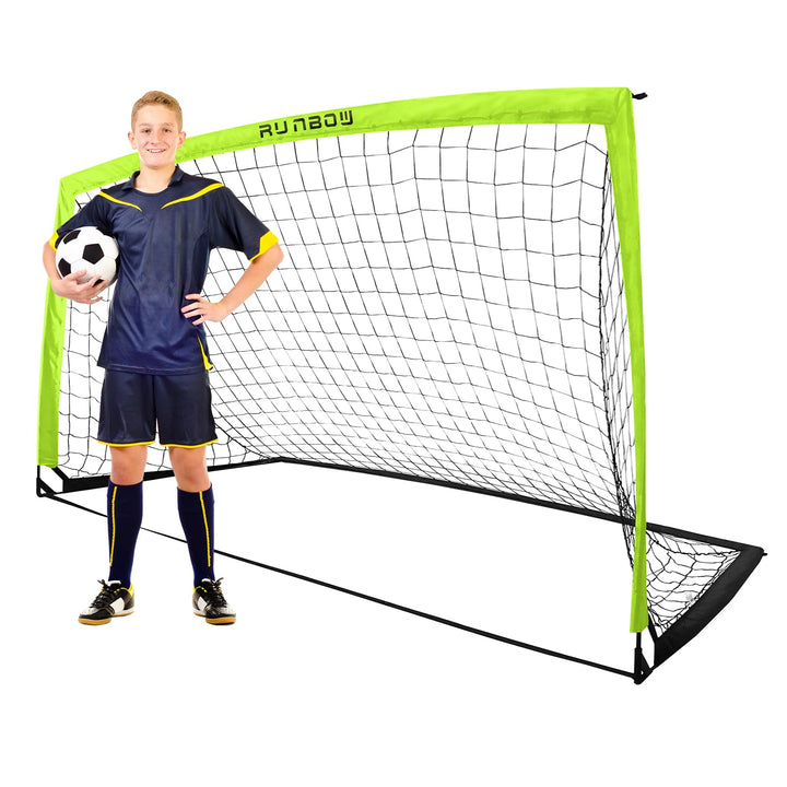 RUNBOW 274 x 152 cm Kinder Fussballtor mit Tragesack, tragbare Fussballnetze für Hinterhoftraining,