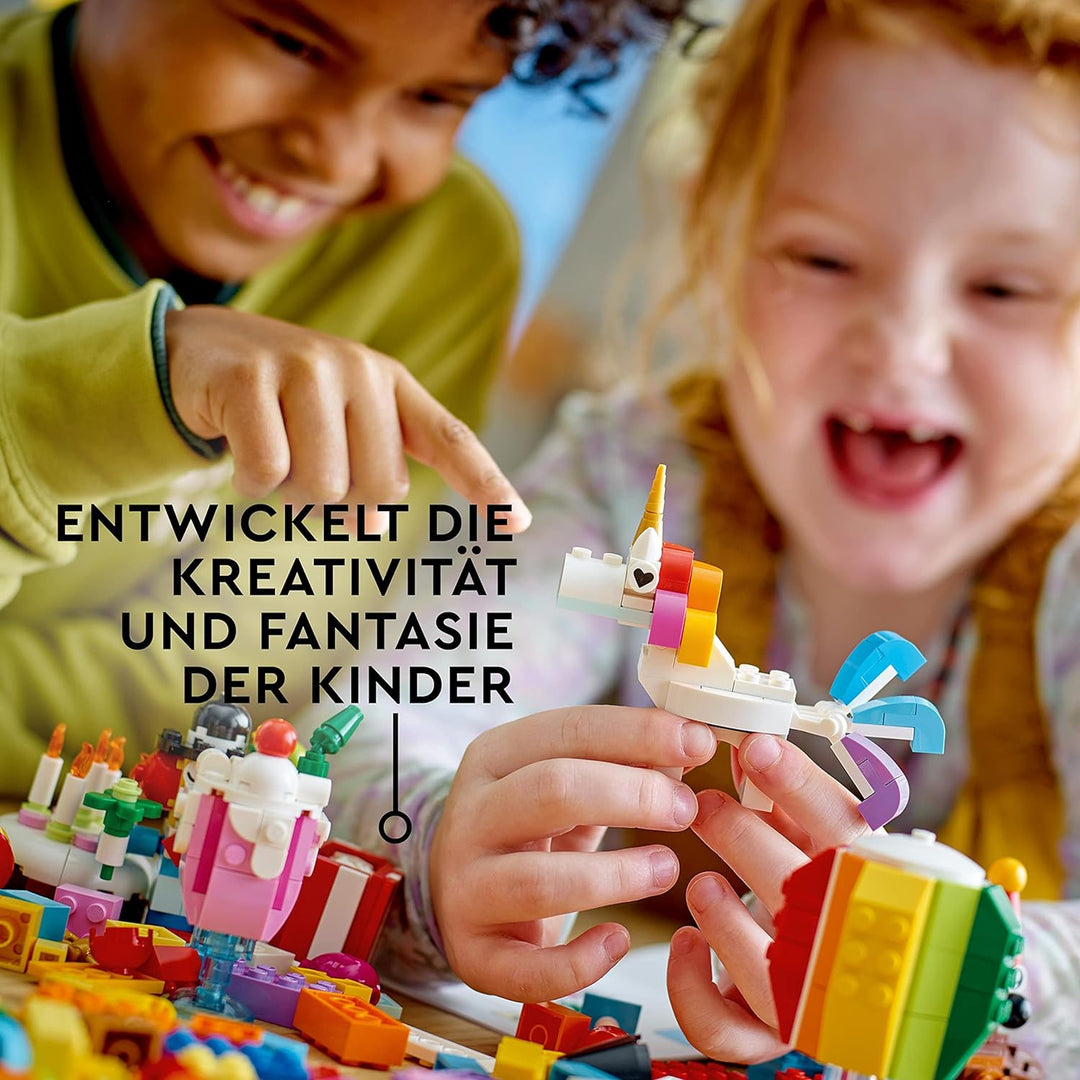 LEGO 11029 Classic Party Kreativ-Bauset Bausteine-Box, Familienspiele zum gemeinsamen Spielen, enthä