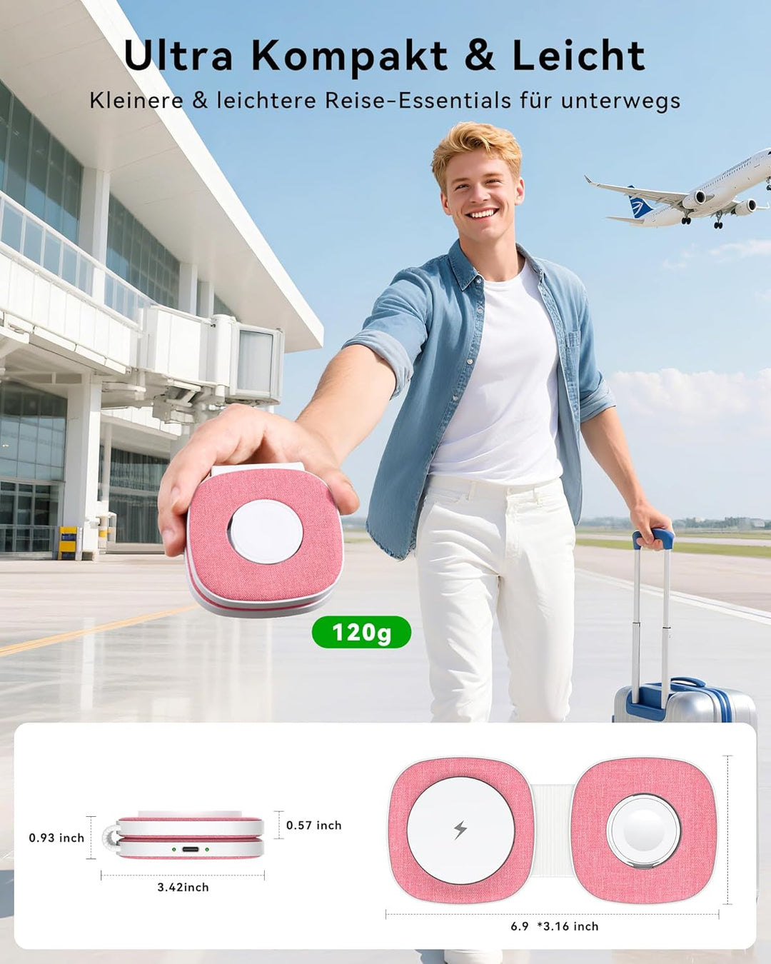 Faltbar 2 in 1 Ladestation für Apple Watch und iPhone für MagSafe iPhone 17e/Air/17/16/15/14/13/12 S
