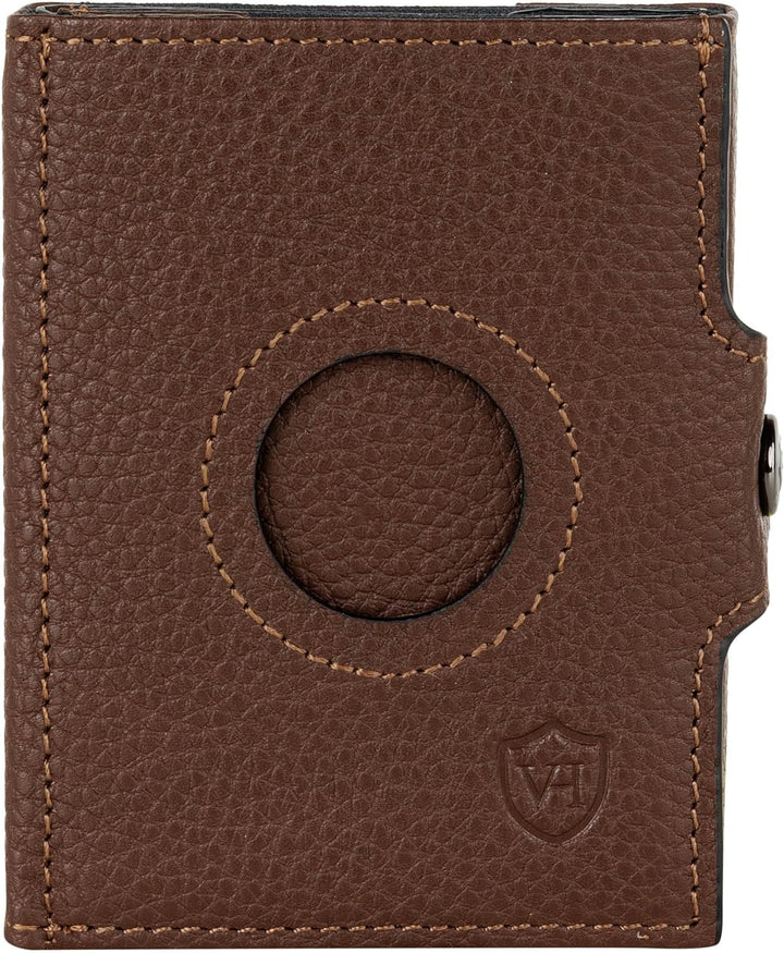 VON HEESEN Slim Wallet mit Airtag-Fach Braun Dunkelbraun OHNE MÜNZFACH & AIRTAG FACH, Dunkelbraun OH