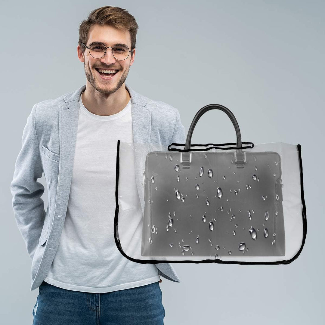 Lurrose 1 x PVC-Regenschutz für die Handtasche im Freien (Transparent, Grifföffnung 32 cm)