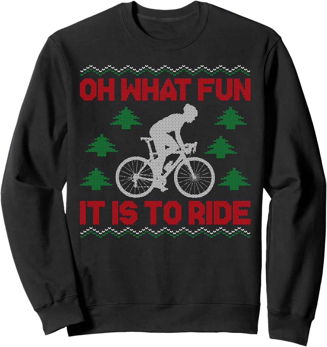 Lustige Rennrad Reiten Radfahren Hässliche Weihnachten Pullover Oh Sweatshirt