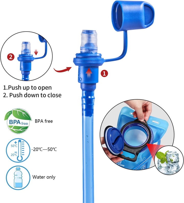 BBAIYULE® Trinkrucksack mit Trinkblase 2L, BPA-Frei| Fahrradrucksack mit Reflektoren | Rucksack mit