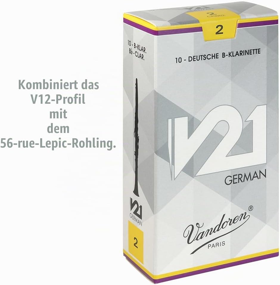 Vandoren CR862 V21 German Klarinetten Blätter, 10 Einheiten, Stärke 2 Strength : 2, Strength : 2