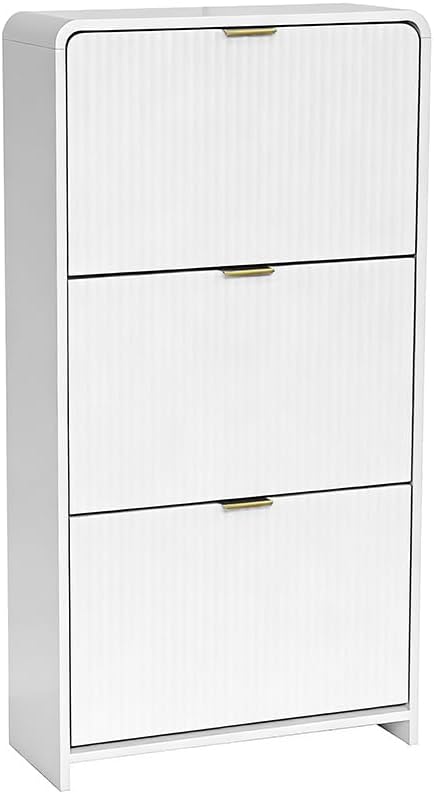 Milton &amp; Oldbrook Odda Schuhschrank, 3 Ebenen, Weiss, Weiss