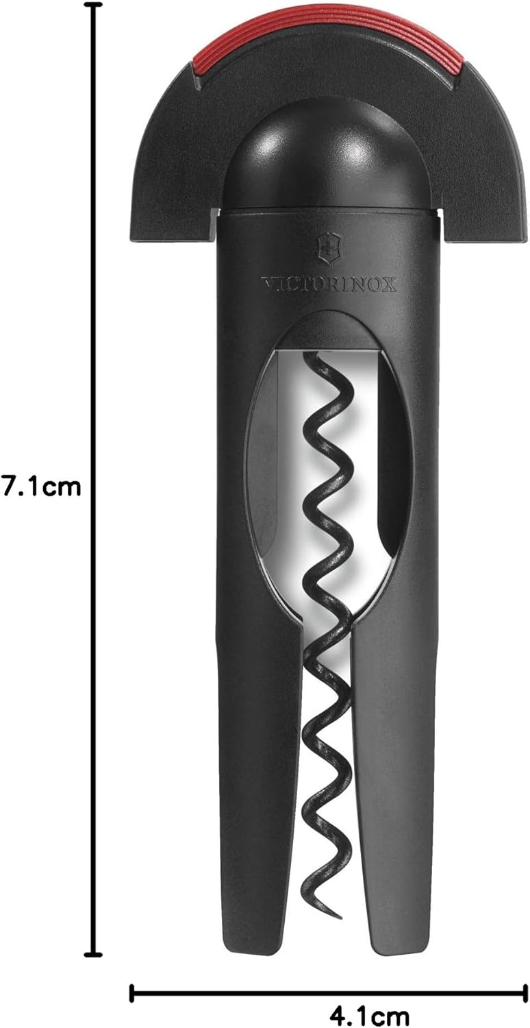 Victorinox Korkenzieher mit Kapselschneider, Robuster Kunststoffgriff, Swiss Made STANDARD Schwarz,