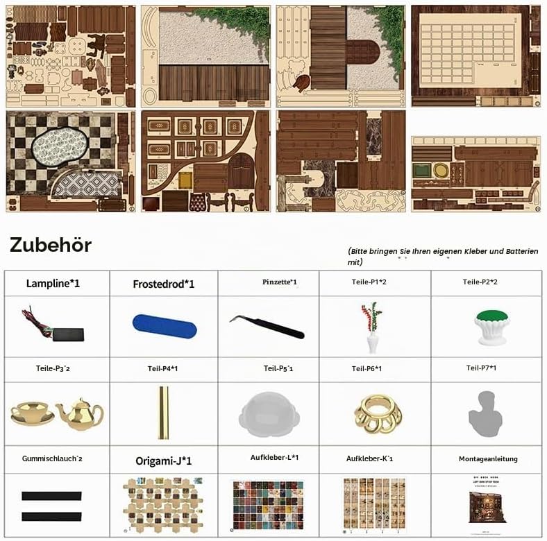 Book Nook Kit für Erwachsene - CRIOLPO DIY Miniatur Haus Holzpuzzle 3D Puppenhaus - Buchstütze für B