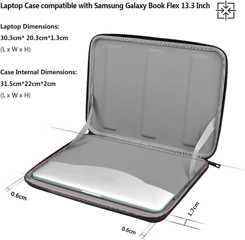 Smatree 13 Zoll Laptop-Hülle, nur Kompatibel mit Samsung Galaxy Book2 Pro 360 13,3 Zoll/Book Flex Fl