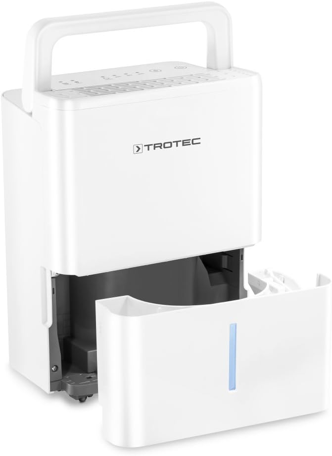 TROTEC Luftentfeuchter elektrisch TTK 32 E – Leistung 14 L/Tag – Fläche 15 m² / 37 m³ – mit Autoabsc