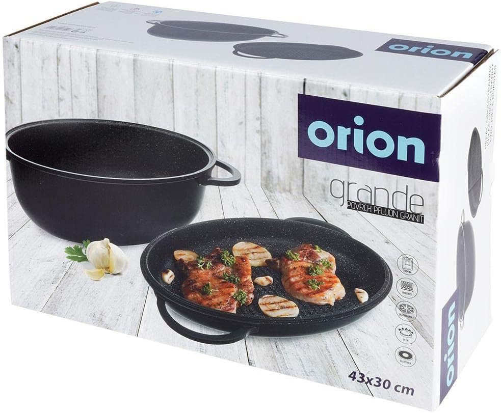 Ovale Bratpfanne Antihaft-Bratpfanne Grillpfanne zum Backen Braten Bräter mit Deckel tief 2in1 10 L