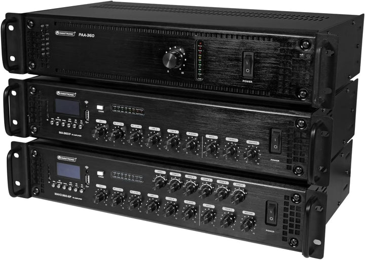 OMNITRONIC MAVZ-360.6P ELA-Mischverstärker | 6-Zonen-ELA-Mono-Mischverstärker, MP3-Player &amp; IR-FB, Z