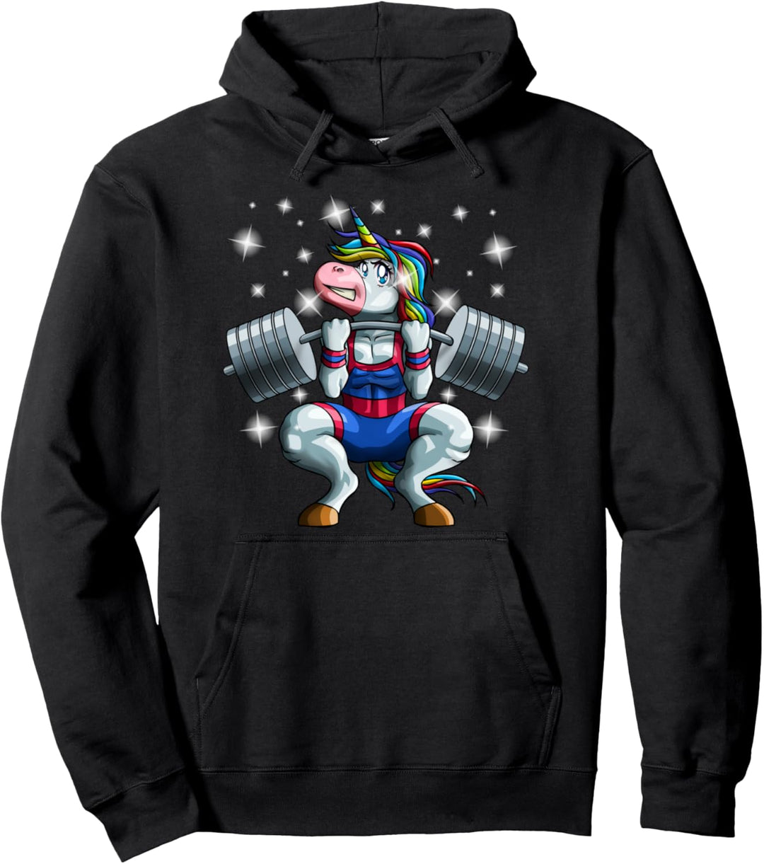 Unicorn Weightlifting Barbel Cute Deadlift Fitness Gym Pullover Hoodie