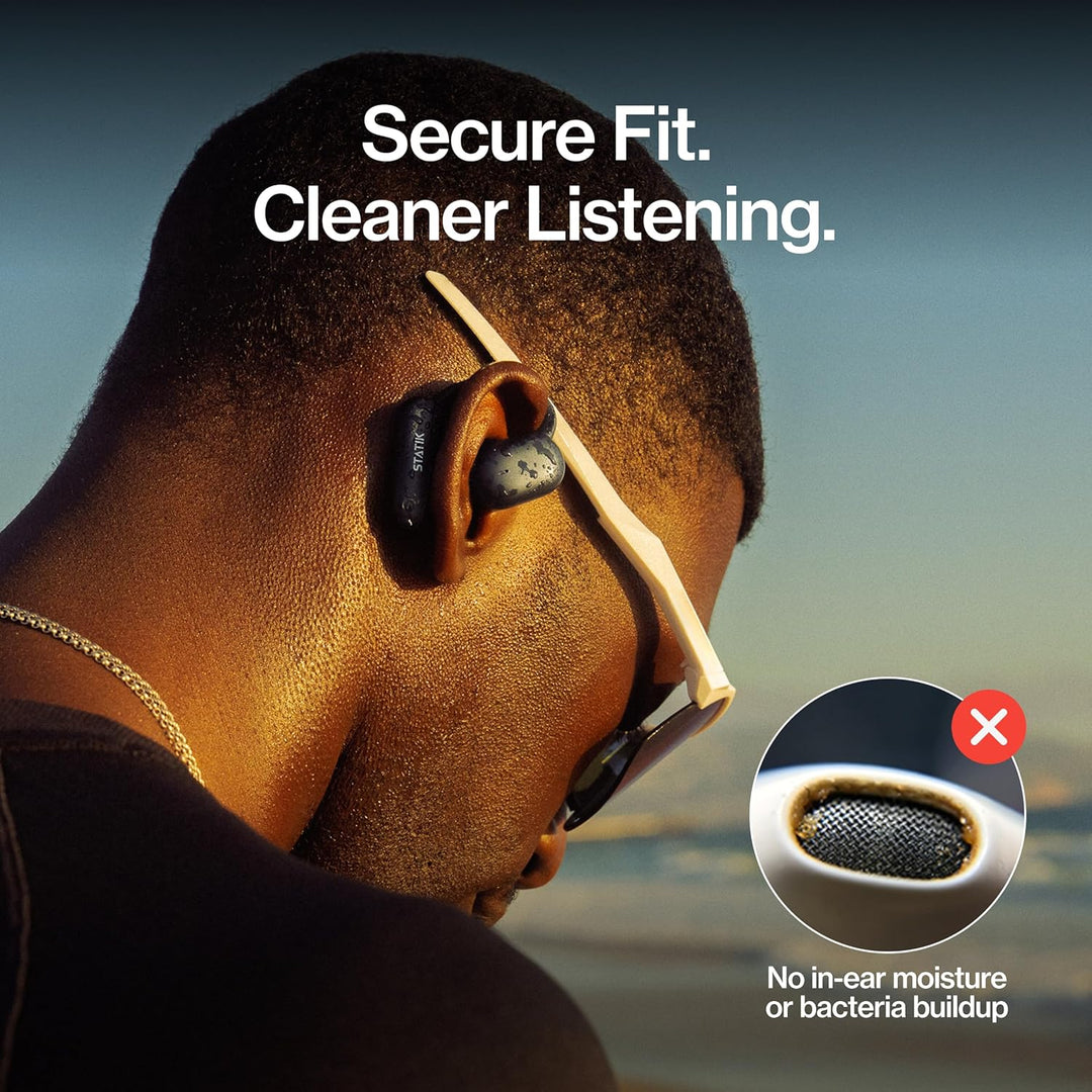 Statik Aktive Open-Ear Bluetooth-Kopfhörer – Kabellose Ohrhörer mit Schnellladung, bis zu 10 Std. Ak