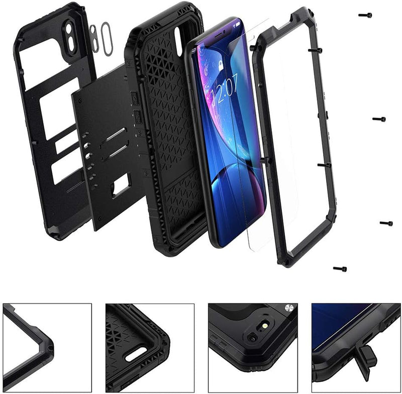 Beeasy Hülle Kompatibel mit iPhone XR, Wasserdicht Stossfest Outdoor Handy Case Militärstandard Schu