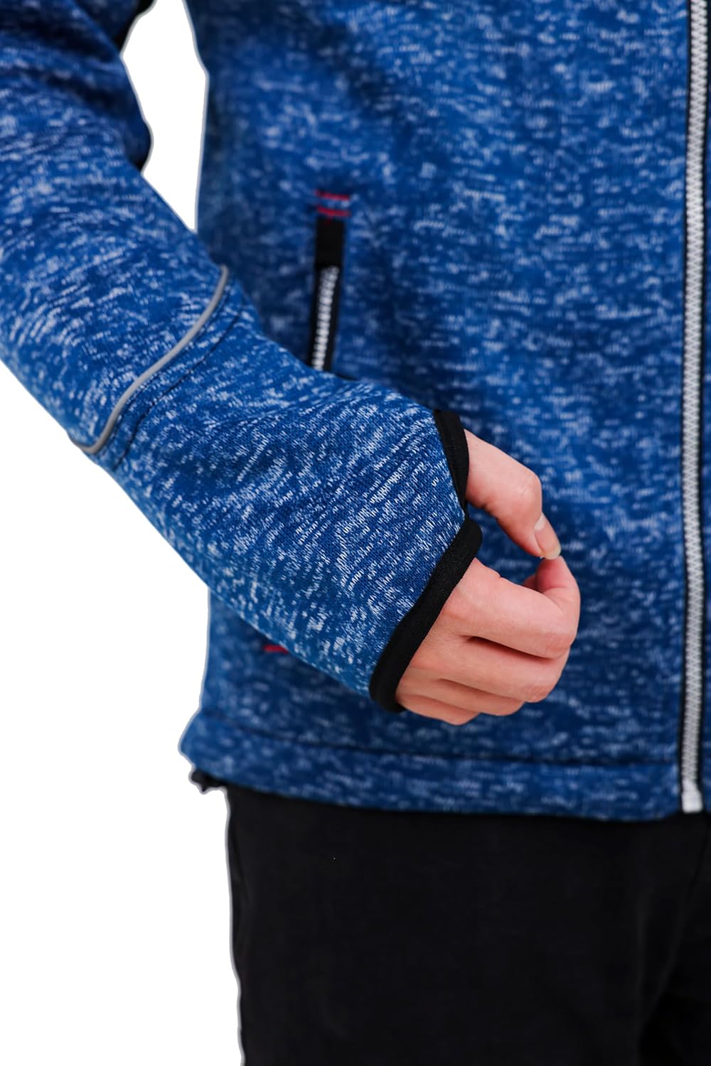 WORK IDEA Strick Fleecejacke Herren, Jacke Fleece Strickjacke, atmungsaktive Outdoor Fleecejacken fü